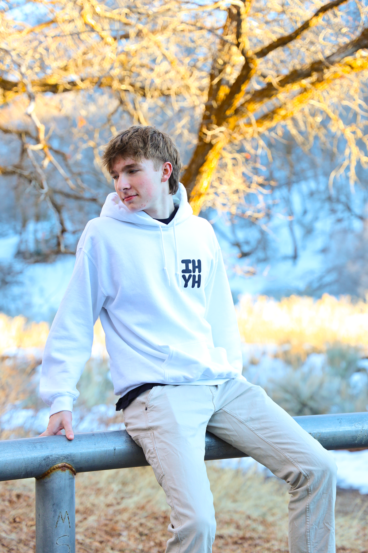 "I'm Happy You're Here" Phrase Hoodie