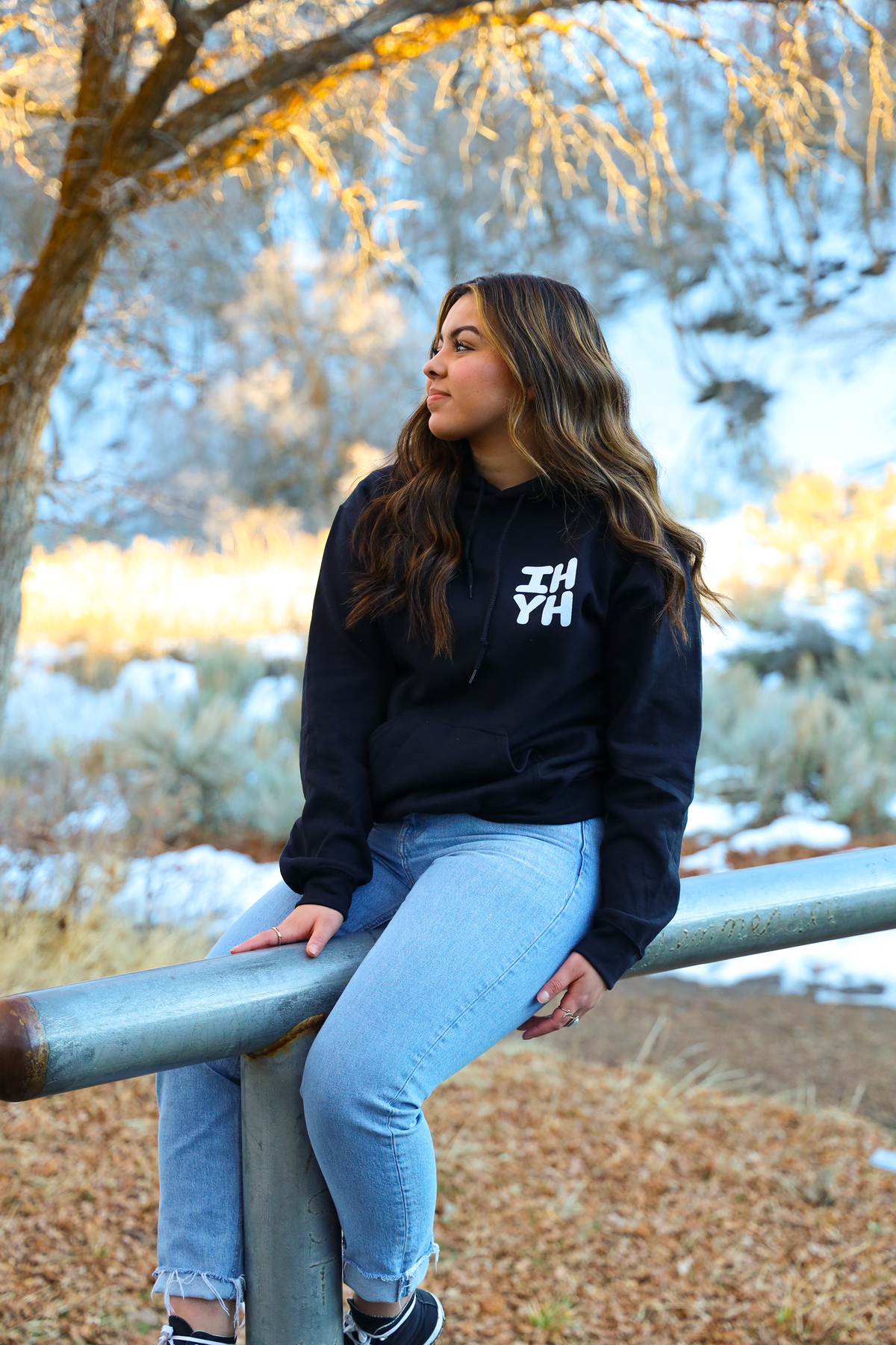 "I'm Happy You're Here" Phrase Hoodie